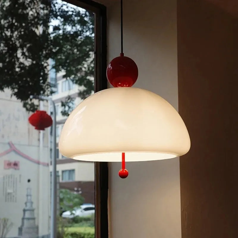 Nordic mushroom glass LED pendant light