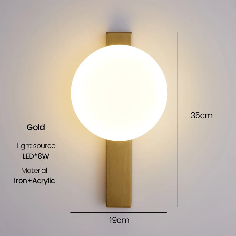 Modern LED globe wall light - vue 8 sur 8