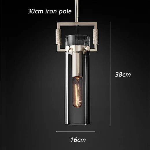 Industrial glass pendant light for interior decoration
