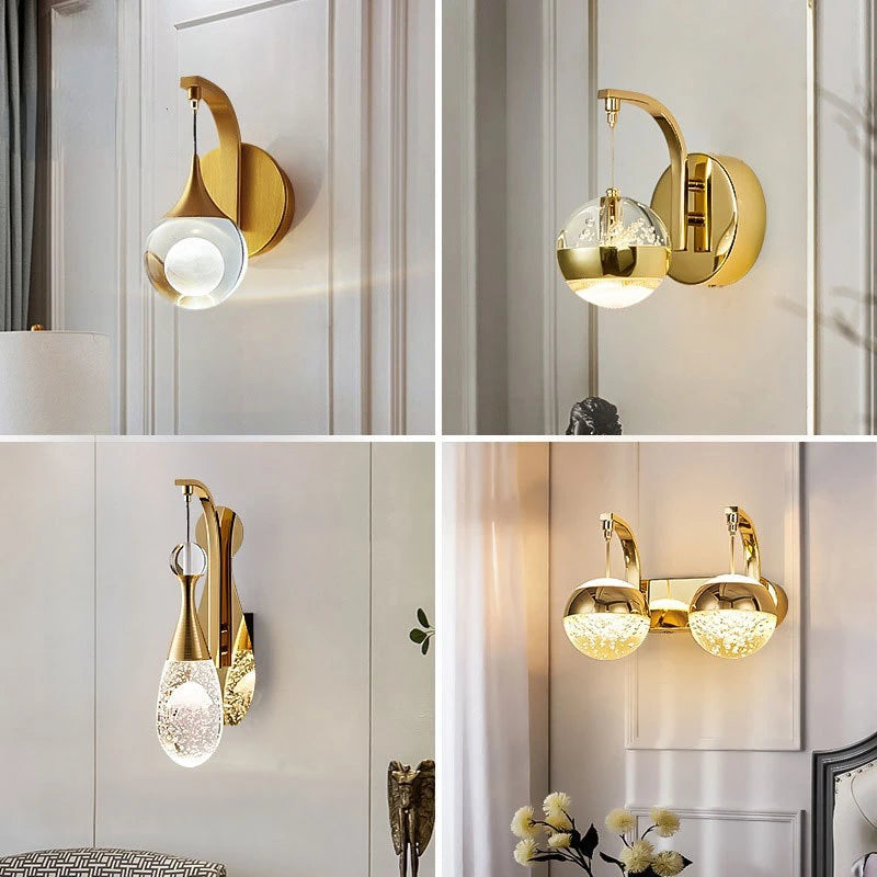 Modern crystal wall light for Nordic interior decor