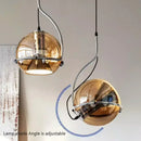 American retro amber glass chandelier for creative ambience
