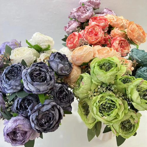 Artificial peony bouquet for weddings and home decor - vue 3 sur 13