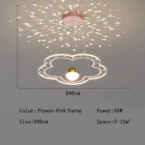 Creative luminous star chandelier for children's room - vue 10 sur 21