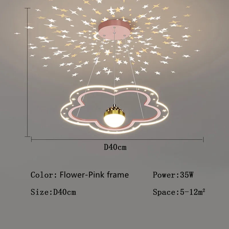 Creative luminous star chandelier for children's room - vue 9 sur 21