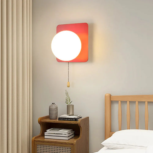 Modern led glass wall light with switch for children's room - vue 5 sur 21
