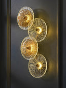 Modern luxury lotus leaf glass wall light