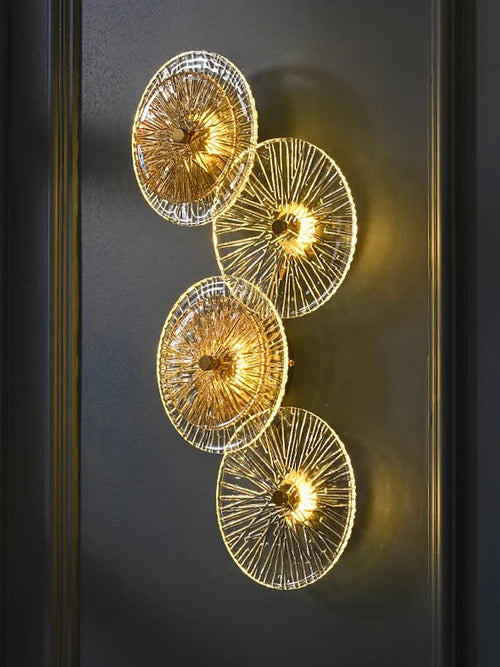 Modern luxury lotus leaf glass wall light