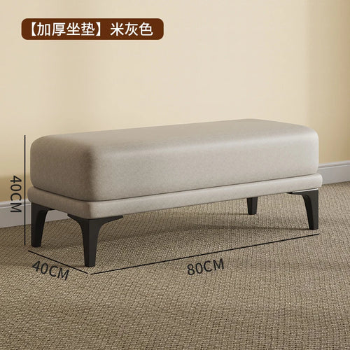 Nordic modern velvet stool unique and space-saving pouf - vue 8 sur 24