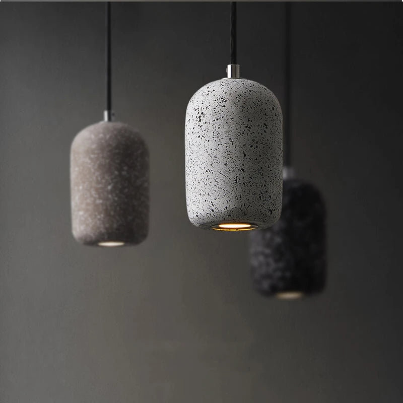 Modern industrial cement LED pendant light