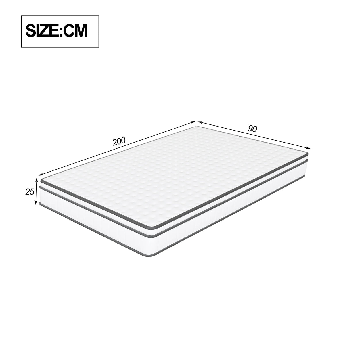 7-Zone Spring Matratze 25cm thick,Medium-Firm Orthopedic, Extra Comfort, Breathable &amp; Quiet,Breathable 3D fabric