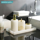 luxury natural marble bathroom accessory set