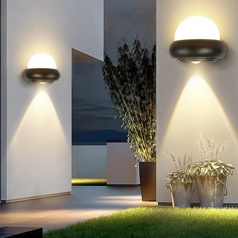 Modern LED wall light for outdoor and garden