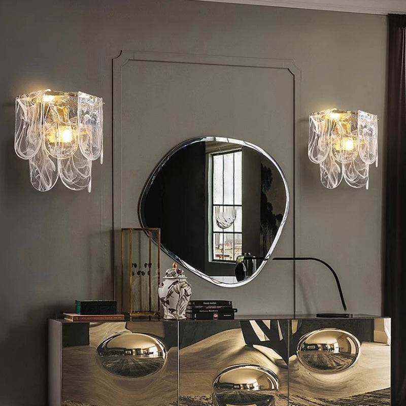 Modern glass LED wall light for interior decoration - vue 3 sur 7