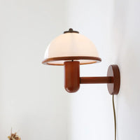 Wooden wall light with modern acrylic shade