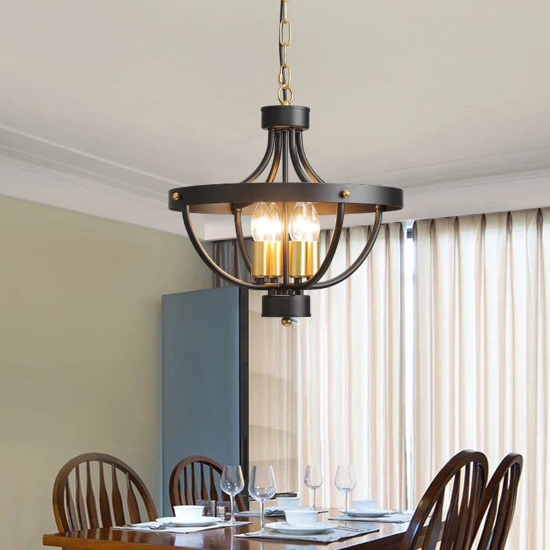 Modern farmhouse geometric chandelier rustic pendant light