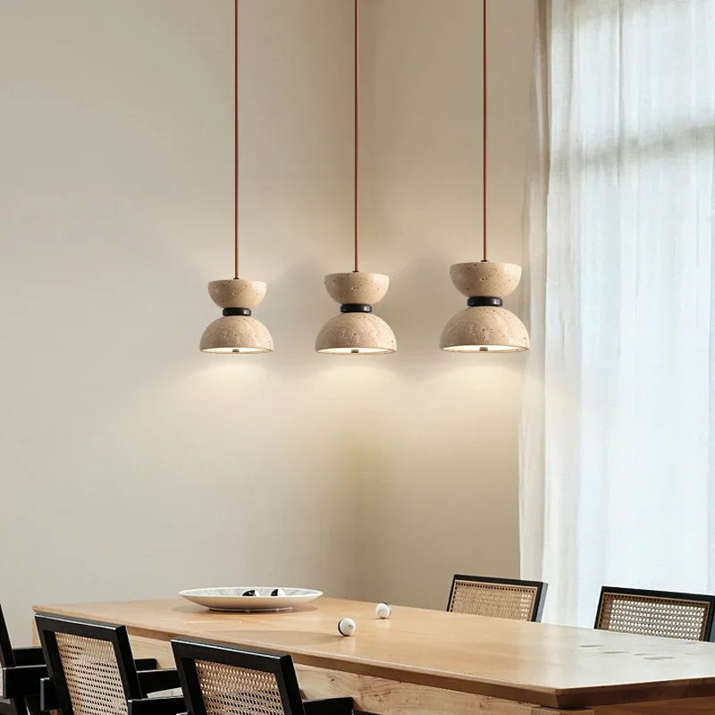 lustre rétro en pierre naturelle pour décoration moderne - vue 3 sur 6