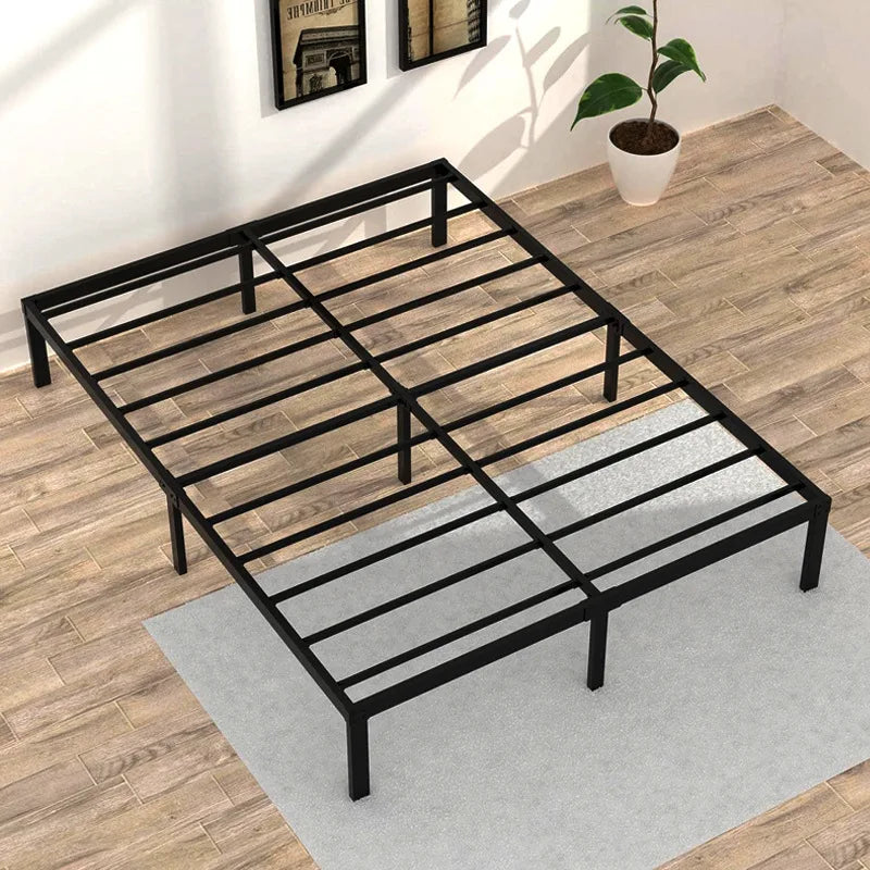 Wholesale Durable Bed Frames Queen Size Bed Base Full Size Double Twin Bedframe With LED Light Strip, Outlets And USB Ports - vue 2 sur 6