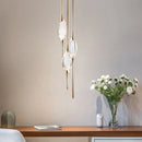 Modern brass and crystal pendant light for designer interiors