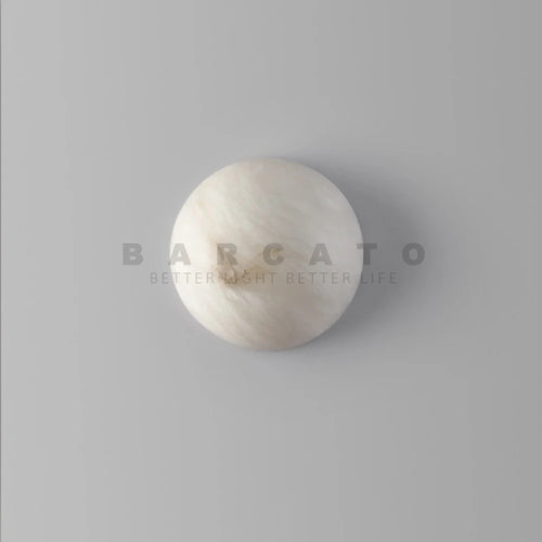 Nordic design round dolomite marble wall light for indoor lighting - vue 2 sur 6