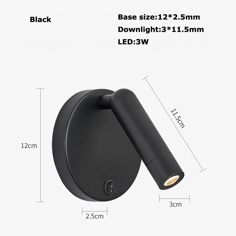 Rotating led wall light with switch for reading - vue 16 sur 23