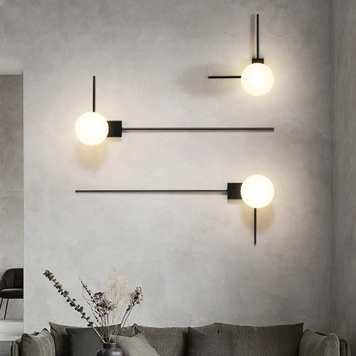 Modern creativity ball wall light with glass lampshade - vue 4 sur 10