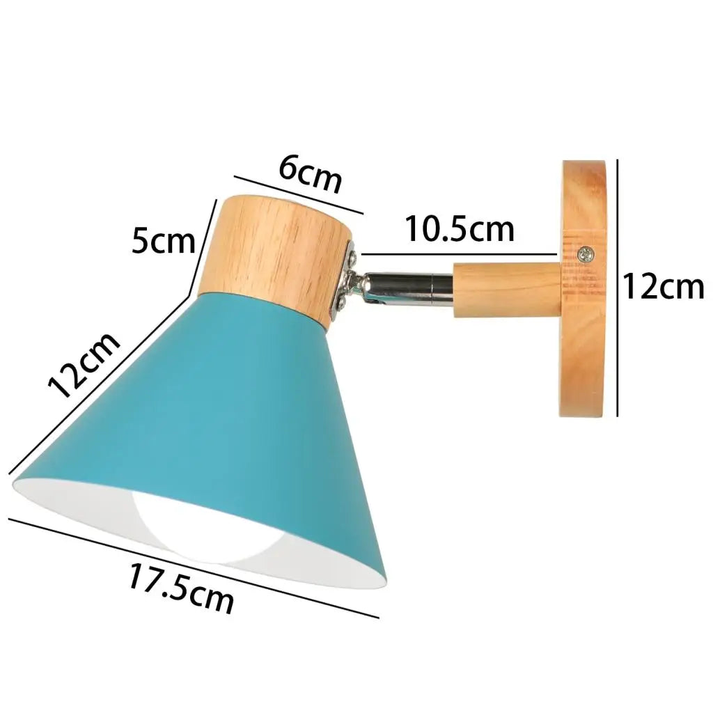 Nordic wooden LED wall light modern home decor - vue 15 sur 23