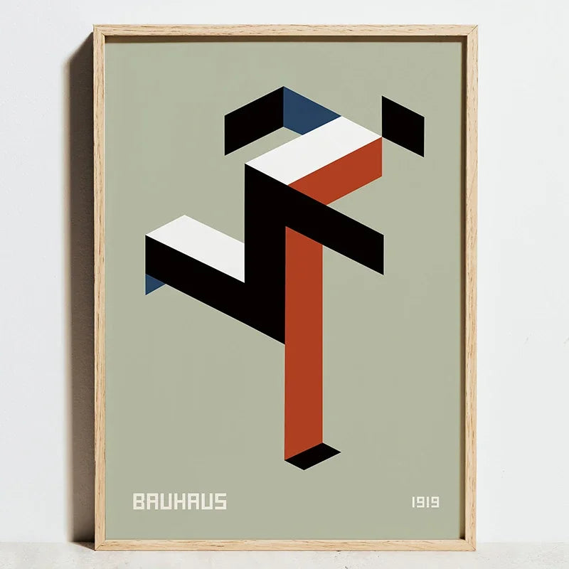 Geometric Bauhaus posters for modern minimalist wall decor