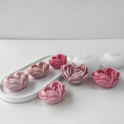 silicone love flower mold for candles and soap DIY - vue 4 sur 9