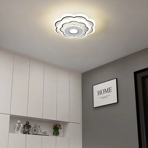 Modern minimalist crystal LED ceiling light - vue 5 sur 10