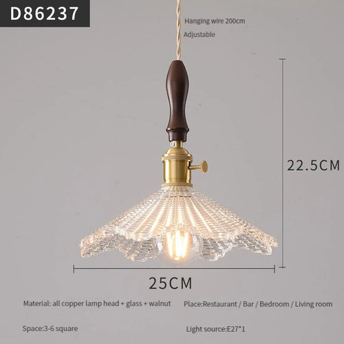 Modern brass and glass pendant light for interiors - vue 13 sur 30
