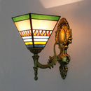 Turkish flower wall light with decorative baroque glass lampshade