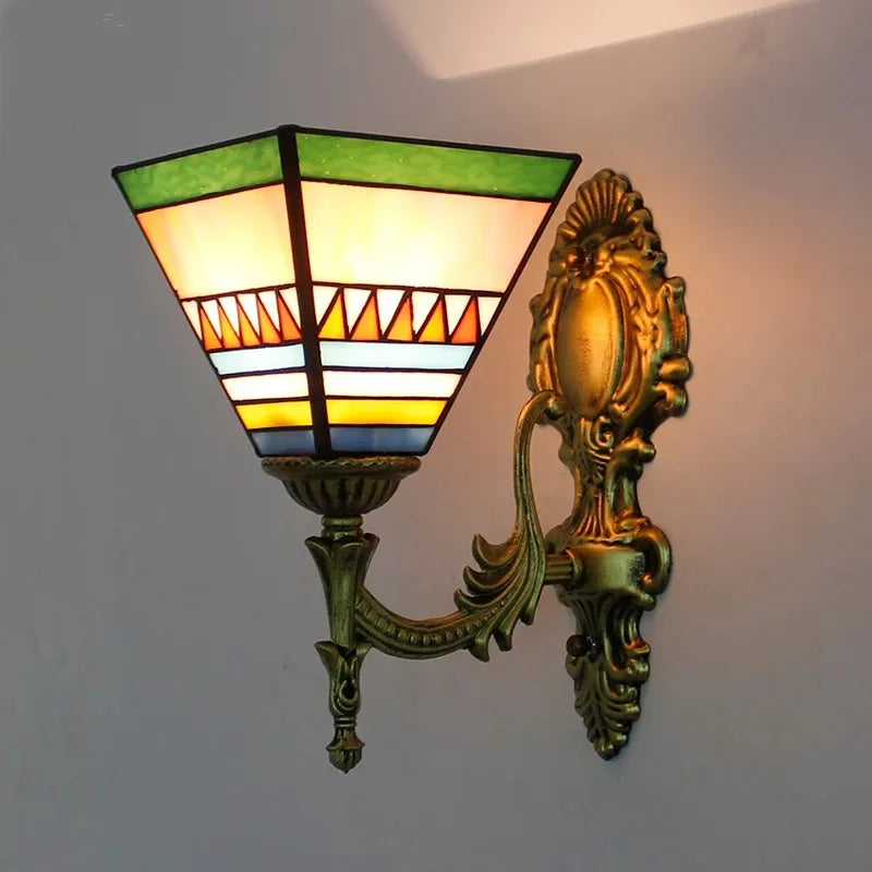 Turkish flower wall light with decorative baroque glass lampshade - vue 3 sur 17