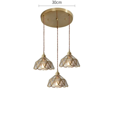 Nordic glass LED pendant light with gold body - vue 13 sur 20