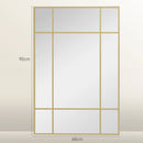 rectangular wall mirror with gold metal frame