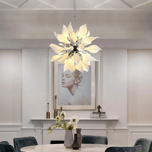 Modern luxury ceramic petal chandelier for shop or home use - vue 3 sur 9