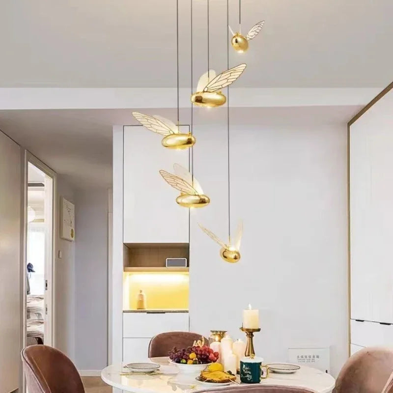 Modern bee pendant light for creative and simple interior decor