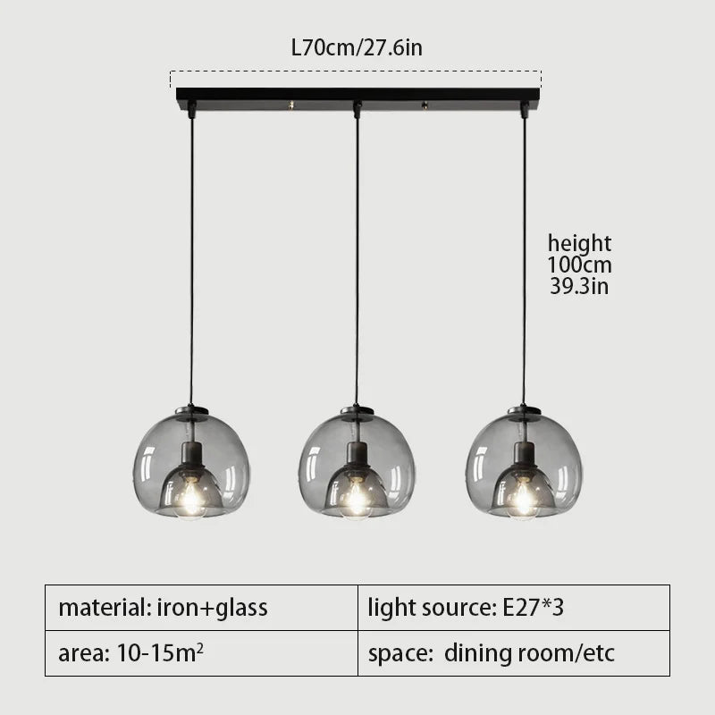 Modern chandelier with LED pendant for dining table