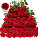 Set of 50 artificial silk roses for decoration and festive events