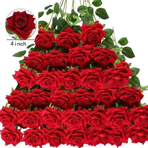 Set of 50 artificial silk roses for decoration and festive events - vue 22 sur 24