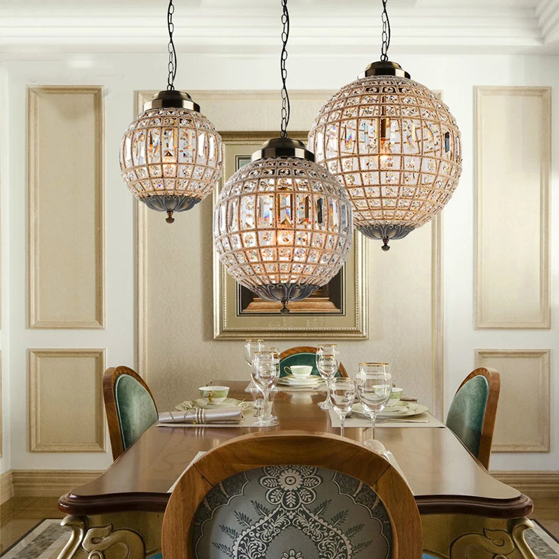 French medieval style K9 crystal pendant light for interior decoration - vue 4 sur 8