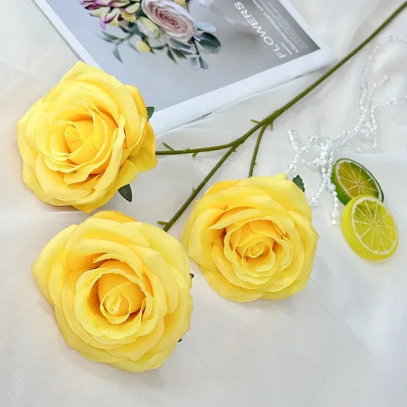 Artificial silk rose branches for elegant decoration