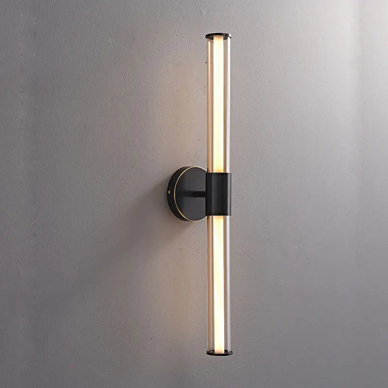 Retro copper glass LED wall light for hotel