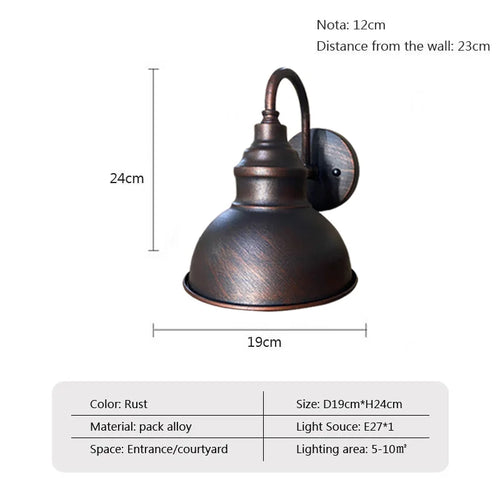 Industrial waterproof outdoor wall light for garden and courtyard - vue 14 sur 15