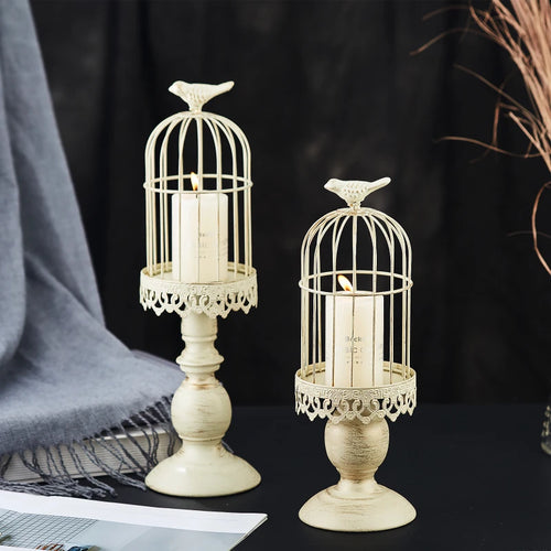 retro birdcage chandelier for romantic dinner and wedding - vue 2 sur 12