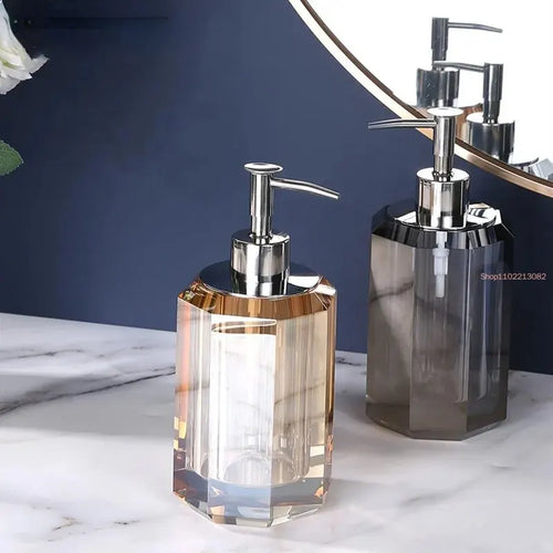 transparent crystal liquid soap dispenser for bathroom - vue 2 sur 6
