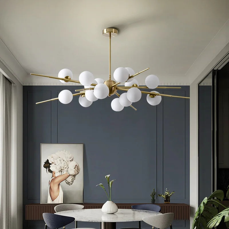 Modern Nordic magic bean branch chandelier - vue 3 sur 10