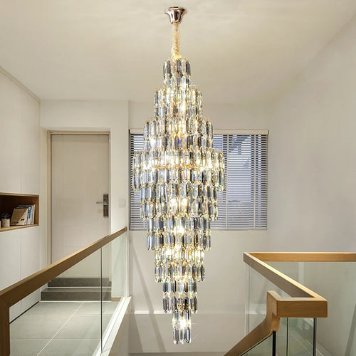 Crystal chandelier for staircases and hotel lobbies - vue 4 sur 25