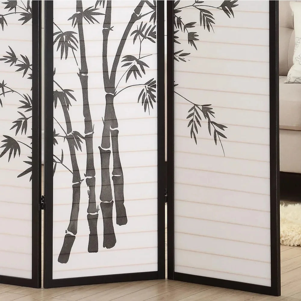 three-panel oriental screen for interior decoration - vue 6 sur 6