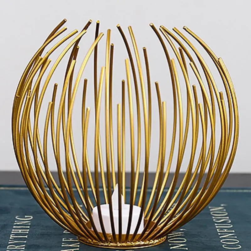 Geometric metal candle holder for decoration and centrepiece
