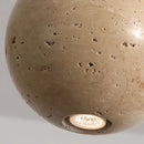 Wood and natural stone pendant light for café or restaurant